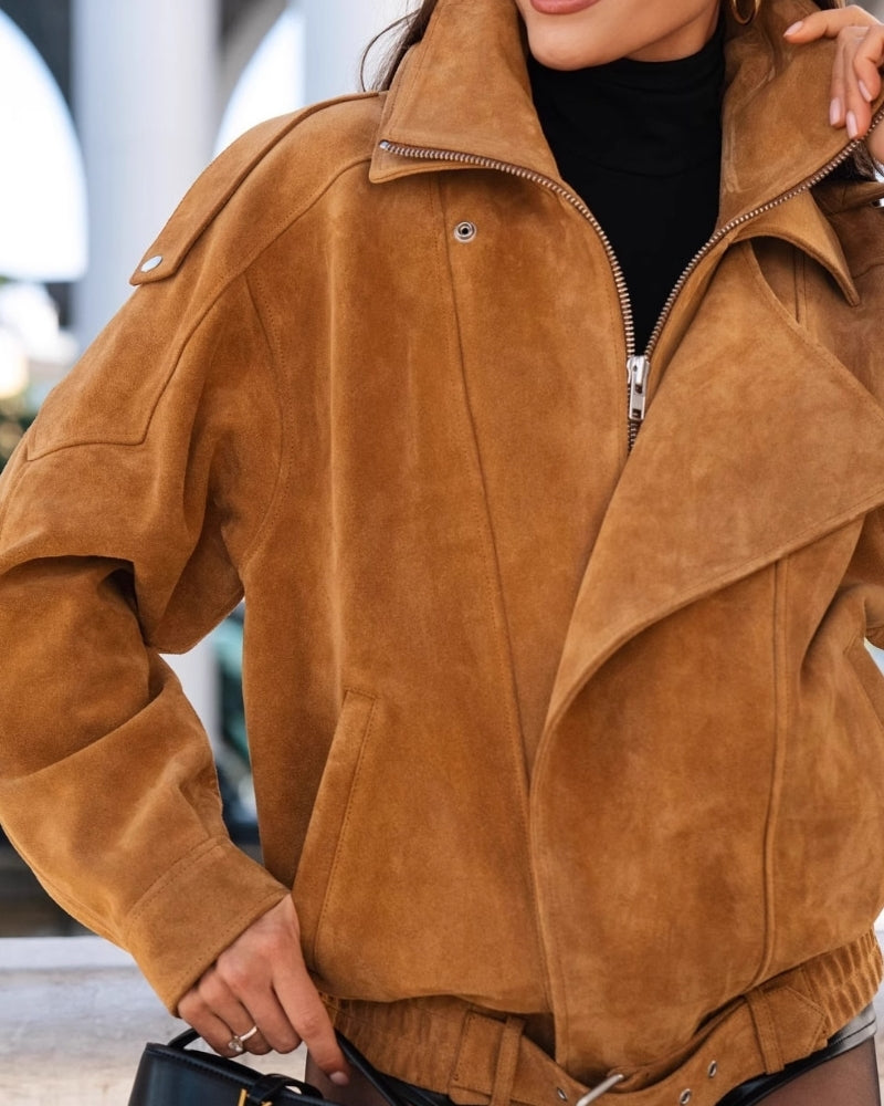 Vintage Suede drapiert Jacke