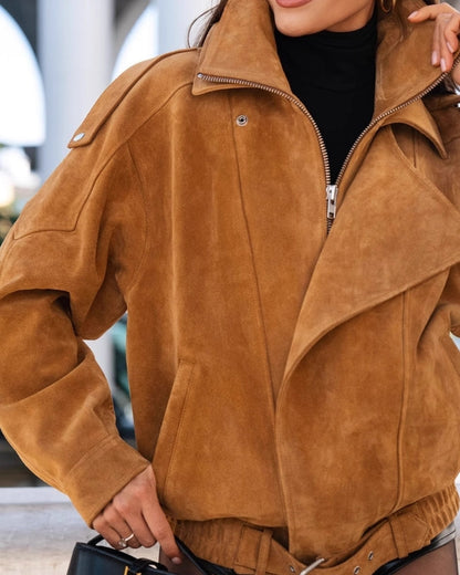 Vintage Suede drapiert Jacke