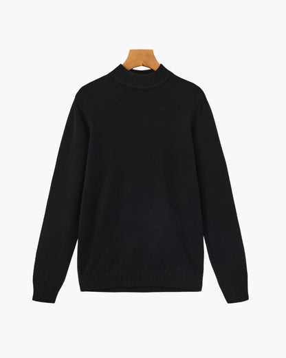 Gerippter Essential Stehkragen-Pullover