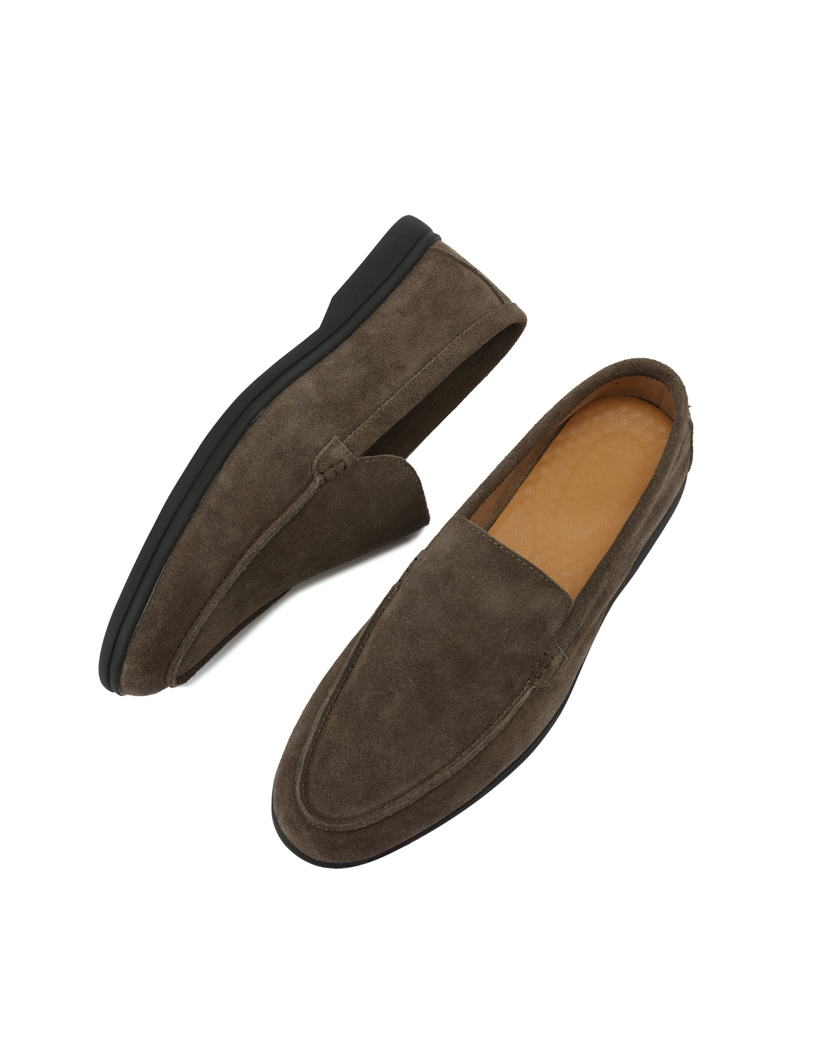Premium Suede Loafers - Schwarz Soles