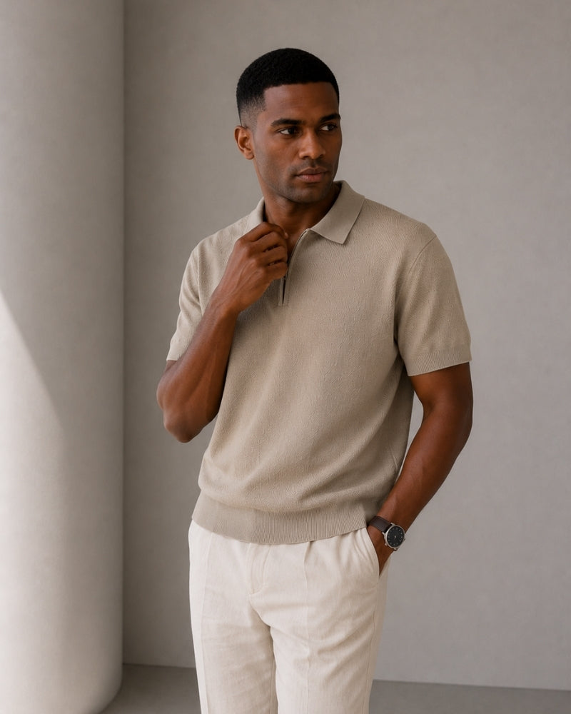 Marbella Poloshirt mit Reißverschluss