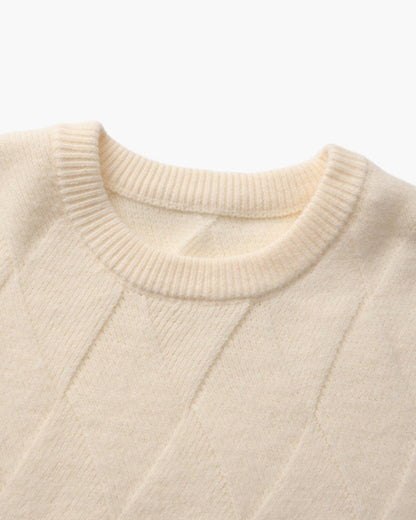 Diamond Knit Rundhals Pullover