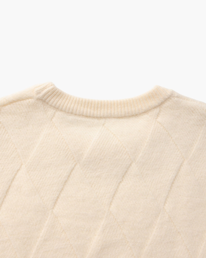 Diamond Knit Rundhals Pullover