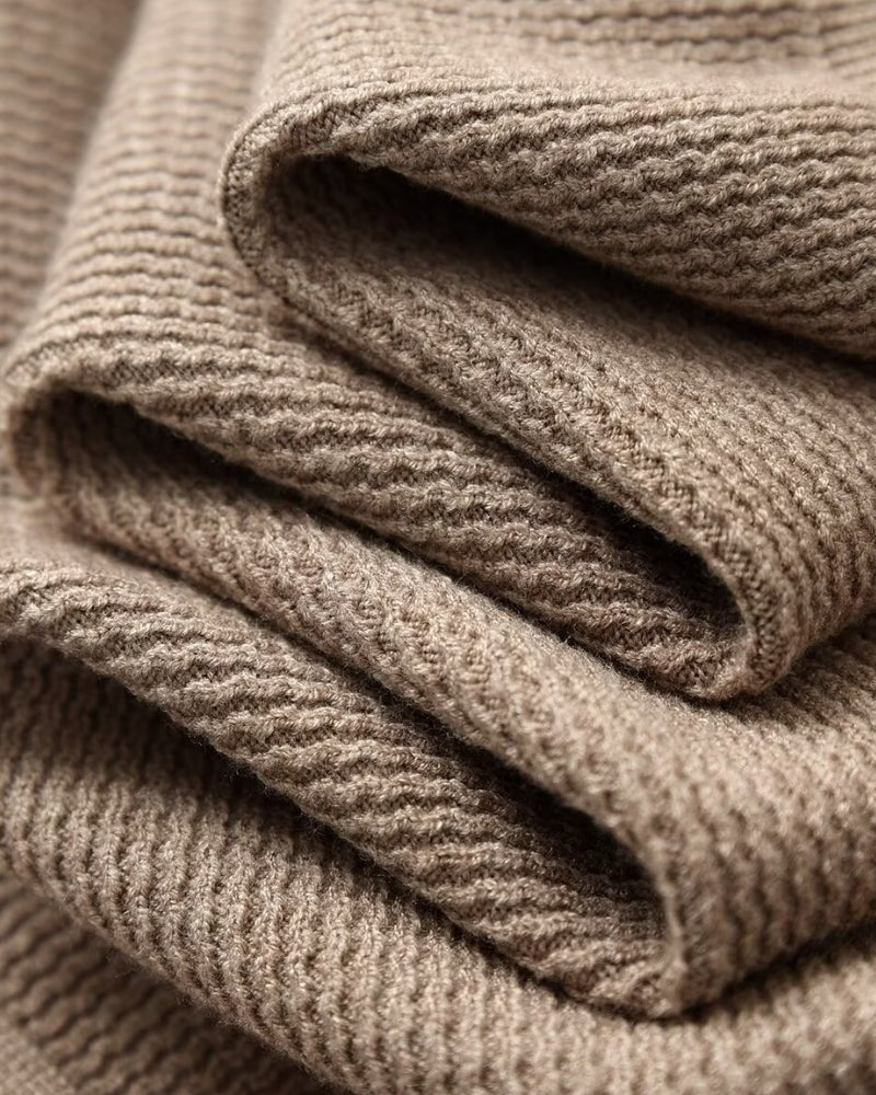 Textured Knit Polo Pullover