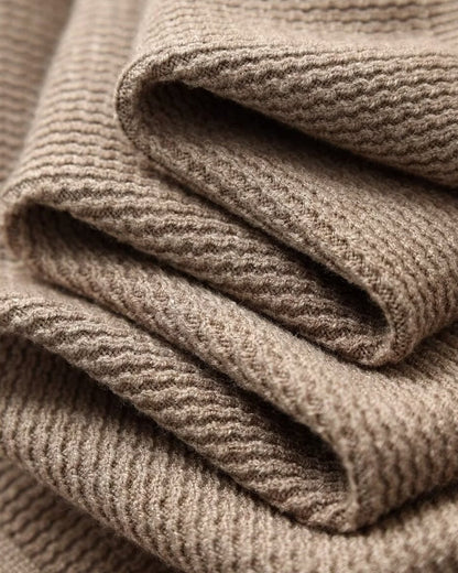 Textured Knit Polo Pullover