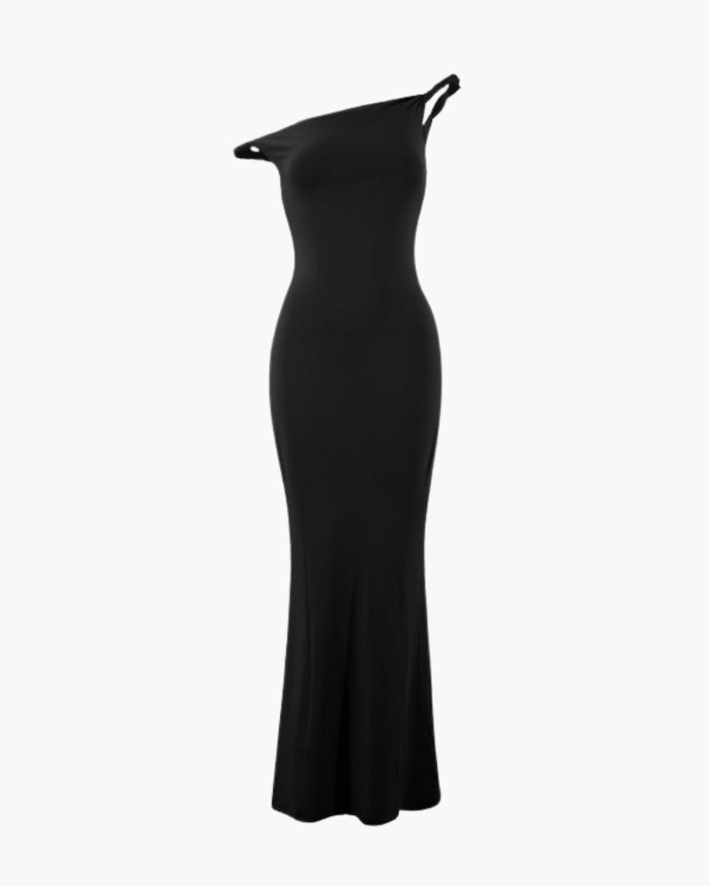 Figurbetontes One-Shoulder Maxikleid