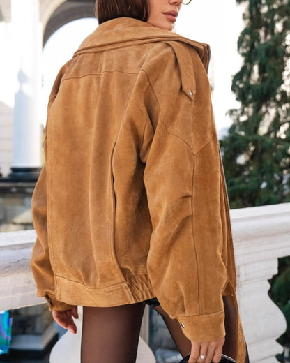 Vintage Suede drapiert Jacke