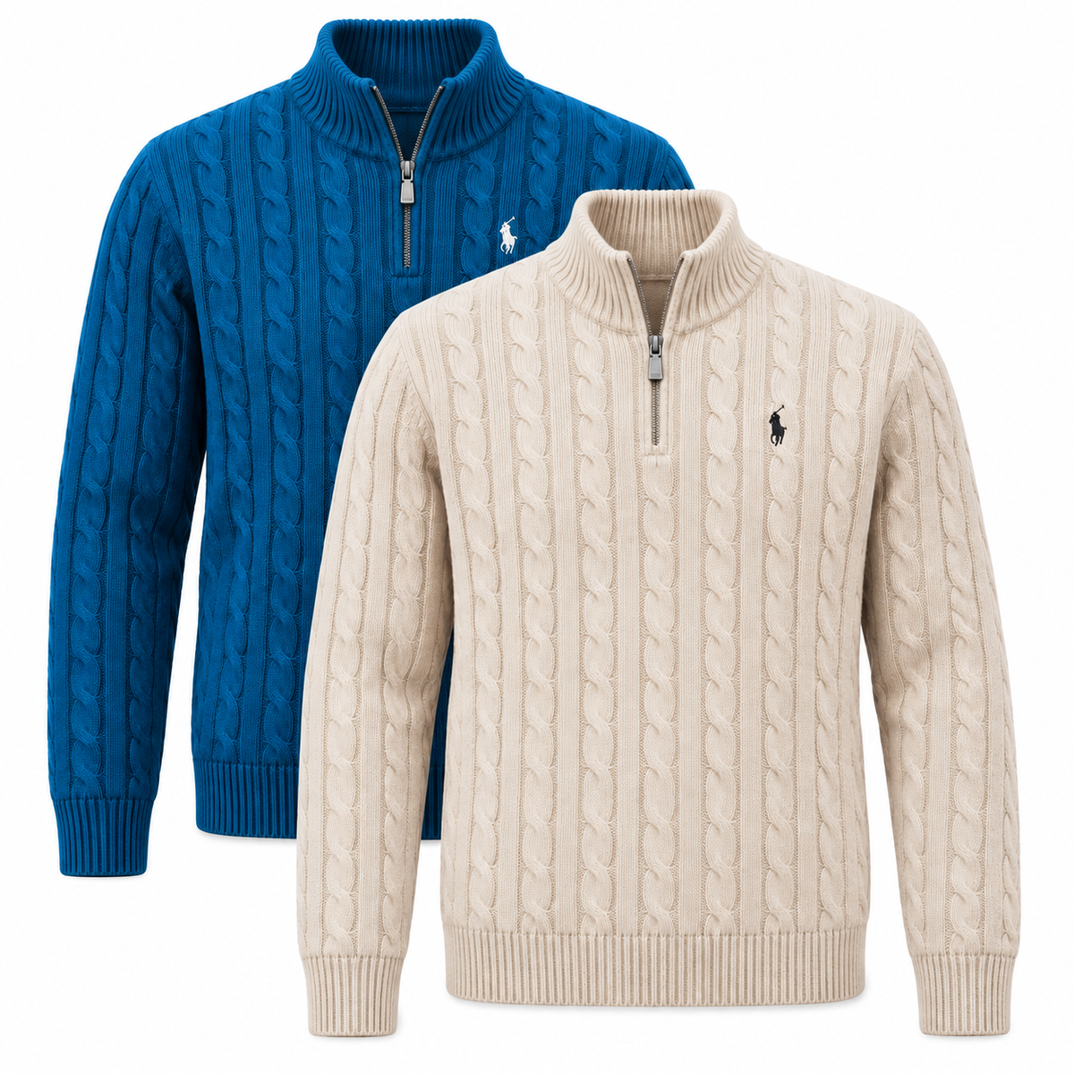 Jacquard-Pullover mit Stehkragen