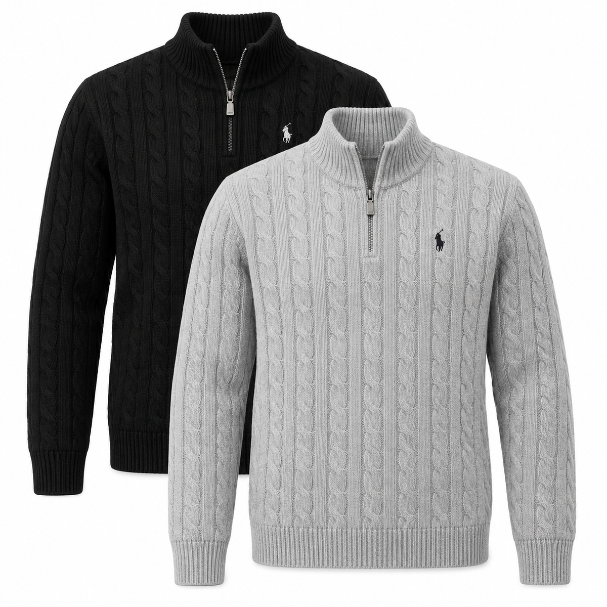 Jacquard-Pullover mit Stehkragen
