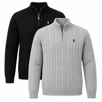 Jacquard-Pullover mit Stehkragen