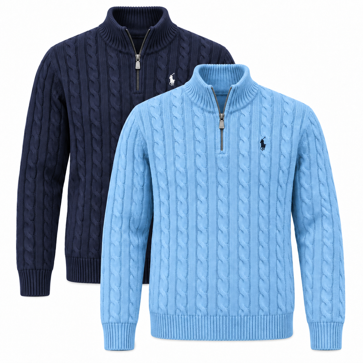Jacquard-Pullover mit Stehkragen