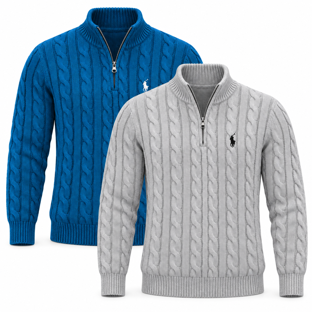 Jacquard-Pullover mit Stehkragen