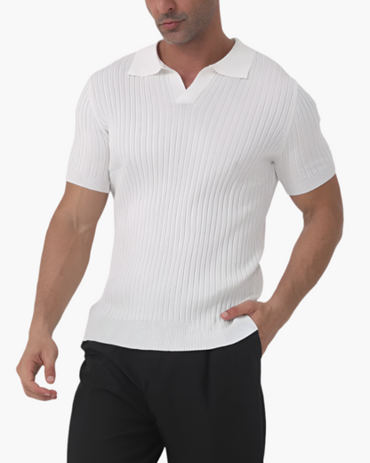 Florence geripptes Baumwoll-Poloshirt