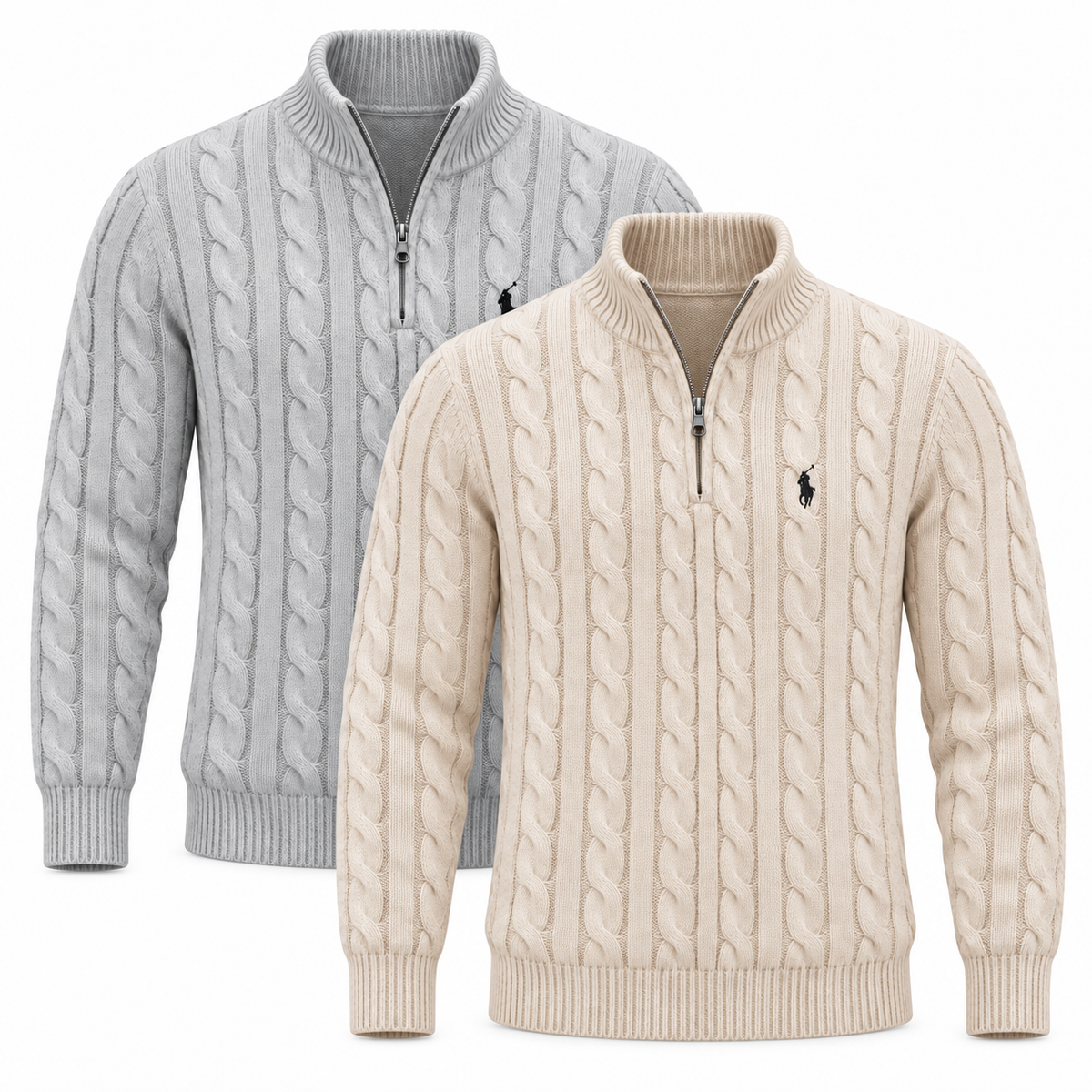 Jacquard-Pullover mit Stehkragen