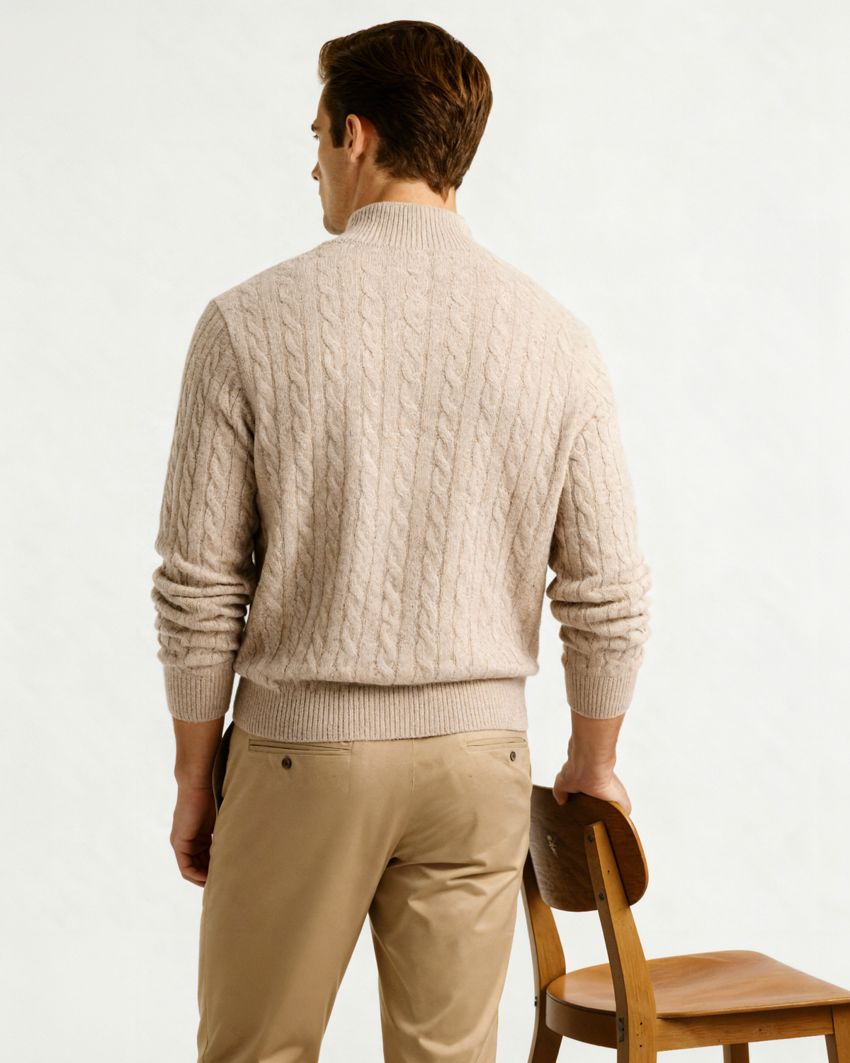 100% Cashmere Woven Half-Zip