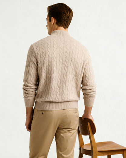 100% Cashmere Woven Half-Zip