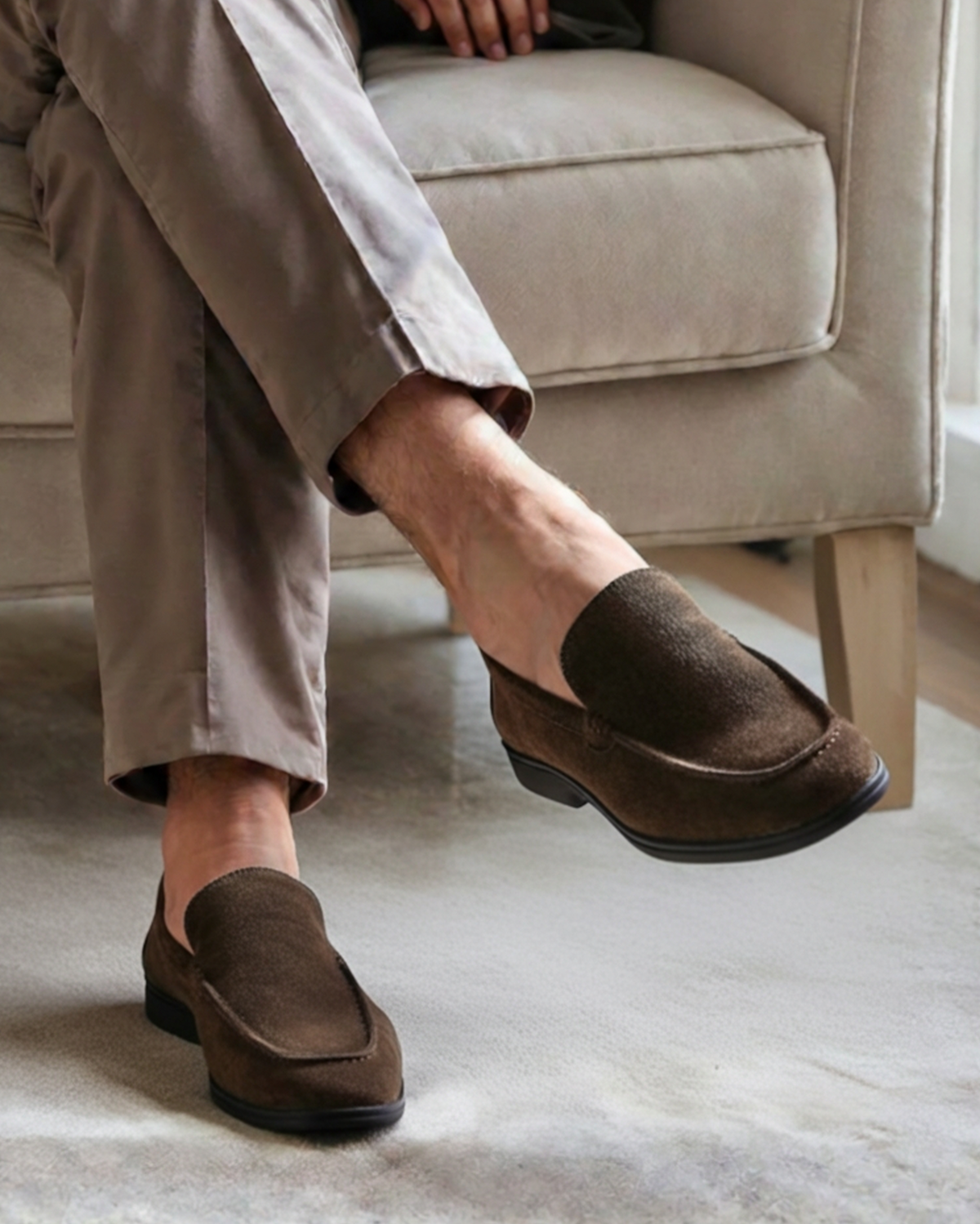 Premium Wildleder-Loafer - Schwarz Soles