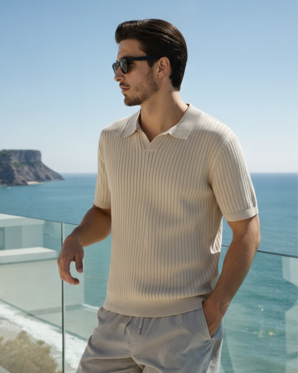 Premium gerippt Poloshirt